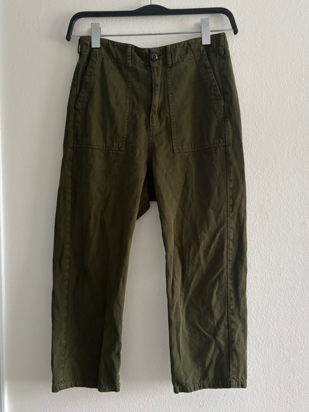 The Great Olive Green Cotton Straight Leg Pants Size 26